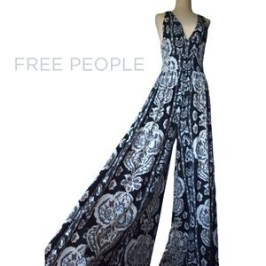 Free People Wide Leg Jersey Soft Jumpsuit - Size X-Small